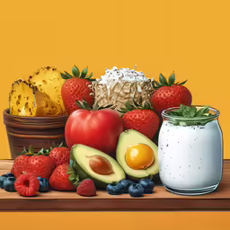 a close up of a bunch of fruit on a table