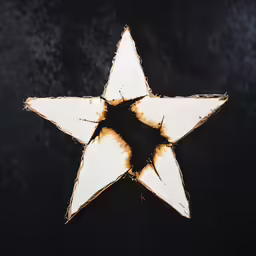 the star has been placed on a surface in the dark