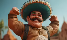 a man with a mustache and a mexican hat