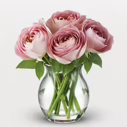 some pink flowers are in the vase of water