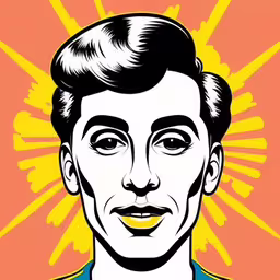 a portrait in the style of the golden visage,an illustration of a man wearing a suit and smiling