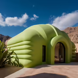 this is an image of a large green architecture