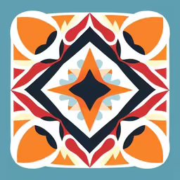 a tiled design is featured in an old style tile,a very ornate square design that appears to be from an art print