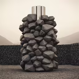 there are stacks of large rocks in this sculpture