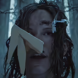 an image of a woman with something on her face