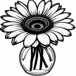 /tmp/FOODLM6VS.jpg = a black and white drawing of a sunflower
,/tmp/FOODLM6VS.jpg = the black and white sunflower is in a glass vase
,/tmp/FOODLM6VS.jpg = a drawing of a large sunflower in a vase
,/tmp/FOODLM6VS.jpg = the back end of a sunflower sitting in a glass vase
,/tmp/FOODLM6VS.jpg = a sunflower in a vase with no water
,/tmp/FOODLM6VS.jpg = a white and black flower sitting inside of a vase
,/tmp/FOODLM6VS.jpg = a drawing of a sunflower in a vase

