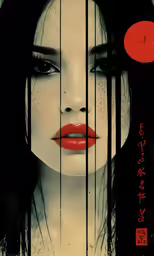 an illustrated illustration of a woman with her hair blowing back