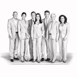 a group of people standing next to each other