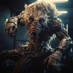 a character is shown in a dark room