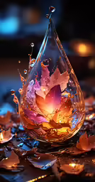 this is a drop of water with a flower inside