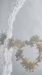 the reflection of the sky over water with a tree in it
