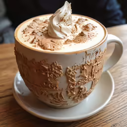 cup of chocolate drink with whipped cream on top