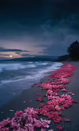 a path leading down to the water on a beach