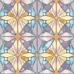 an abstract mosaic with blue, yellow and purple colors