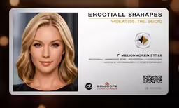 a plastic card is shown with a picture of a woman