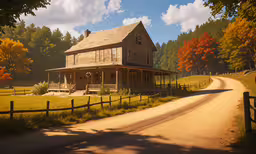 a home is built in a beautiful country setting,a home that has been restored by the woods