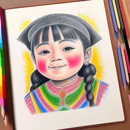 a drawing of a girl with long hair,this is a drawing of a child