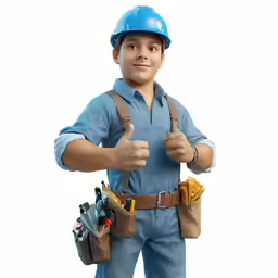 a construction worker giving a thumbs up