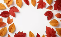 many different colored leaves and branches in a corner