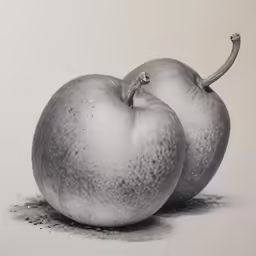 two apples sitting side by side next to each other