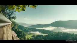 a photo of the view from the top of a mountain in the morning