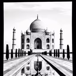 an image of the taj mahal from across the pond