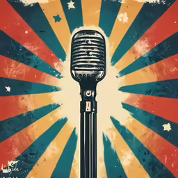 the microphone has been cleaned with colors and grungy