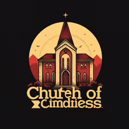 the church of xampadess logo on black