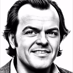 a black and white portrait of a man with a suit jacket on