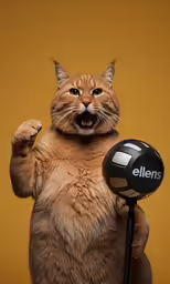 a close up of a cat on a scooter