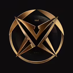 an illuminated gold symbol is in the middle of the photo