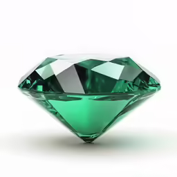 a green diamond with the side view to its right