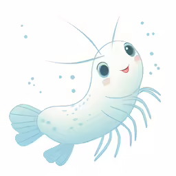 an animal with large blue eyes floating on top of water