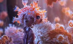 there is an image of a child who looks like a furry creature