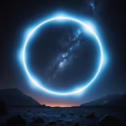 a blue circle is shown on a black background