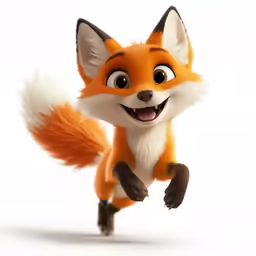 an animated cartoon animal running on white