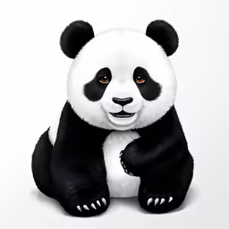 panda sitting on the ground with its arms crossed