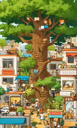 many different types of houses in a small town