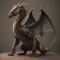 an elaborate dragon statue sits on top of a table