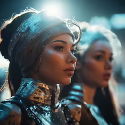 two female mannequins posing for an image