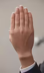 a man is holding his hands up in the air