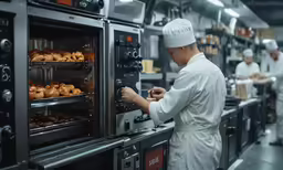 a chef in a kitchen cooking on the stove