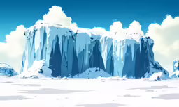 some mountains and snow and some clouds and blue sky