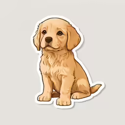 a brown puppy sitting with its head cocked
