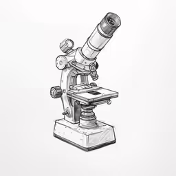 a black and white drawing of an observation microscope