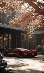 a sports car parked on the side of the street