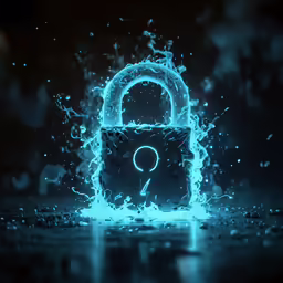 a blue lock overflowing on the surface of water