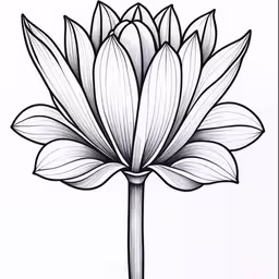 a drawing of a lotus flower