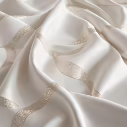 a very detailed white and gold cloth