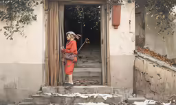 woman standing outside of the door way of an apartment